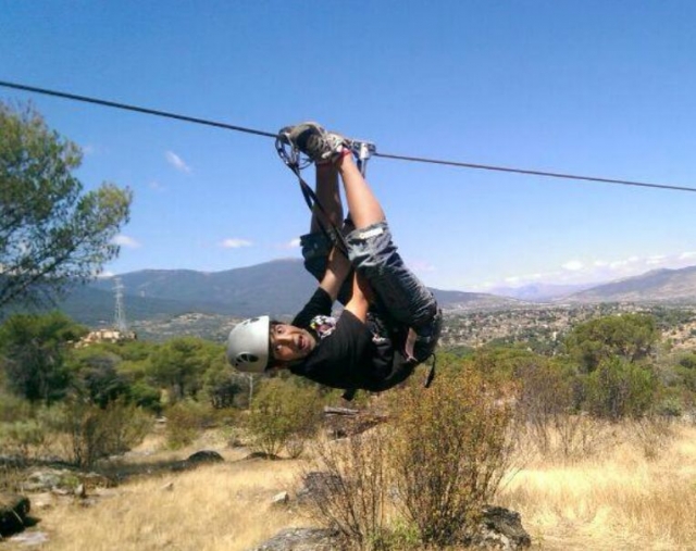 Al reves en la tirolesa